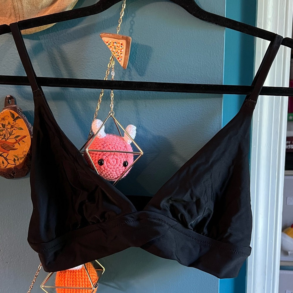 Aerie Black Triangle Bikini Top